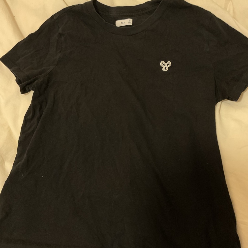 TNA Black Tee with Embroidered Detail